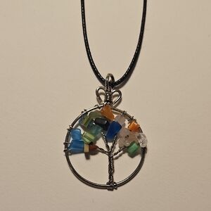 Colorful Tree of Life Pendant Necklace